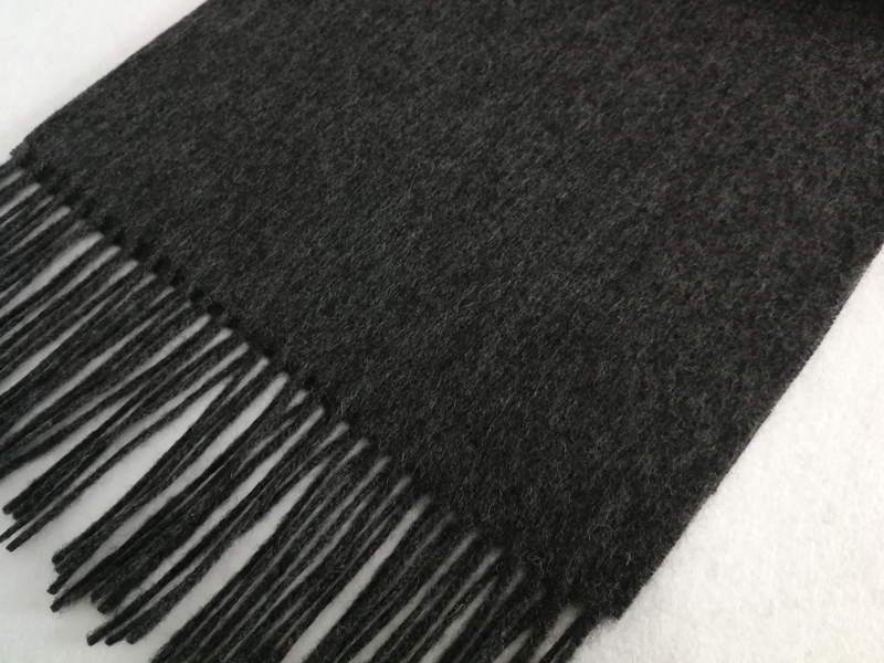 Plain Wool Scarf Charcoal