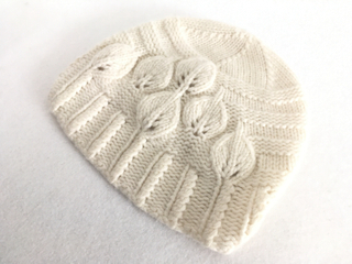 IMfield Natural Series, Hand Knitted Leaves Pattern Cashmere Beanie