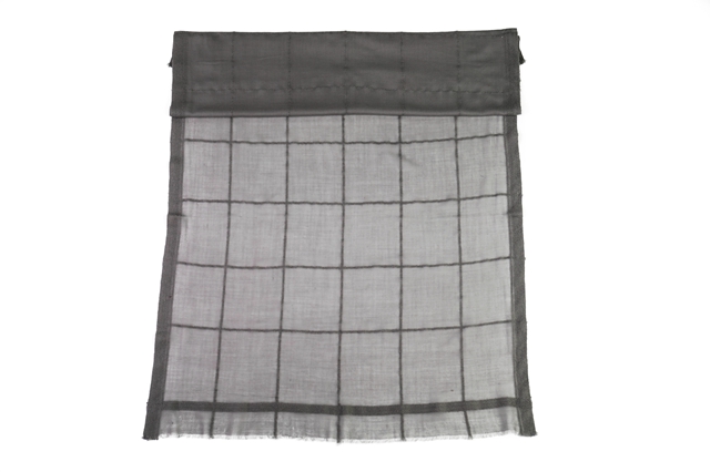 Water Soluble Wool Checked Scarf