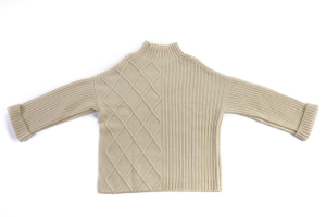 Diamond Shapes&Ribbing Cashmere Sweater