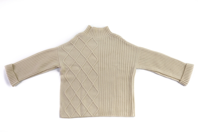 Diamond Shapes&Ribbing Cashmere Sweater