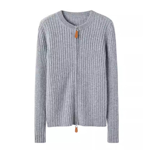 ပေါ့ပေါ့ပါးပါးအမျိုးသမီးများသည် Zip Cashmere Cardigan Full