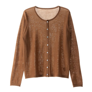 Cashmere Cardigan Cashmere Cardigan Crew Neck per donne