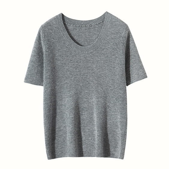 Damesworstel 100 kasjmier U-nek t-hemp trui
