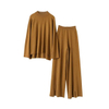 Conjunto feminino casual de caxemira lisa