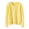 Maglione in cashmere girocollo lavorato a maglia da donna giallo