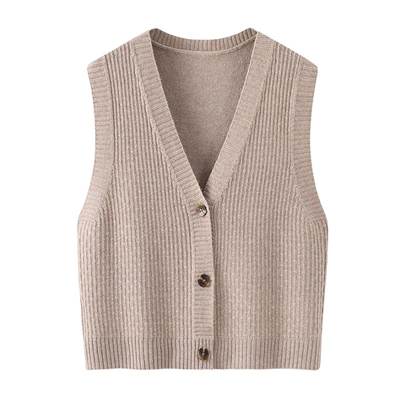 Frauenmongolische Kaschmir V-Ausschnitt Cardigan Fisherman Pullover Weste