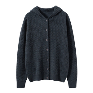 Эмэгтэйчүүдийн Cozy Cable Knit ноолууран Кардиган юүдэнтэй