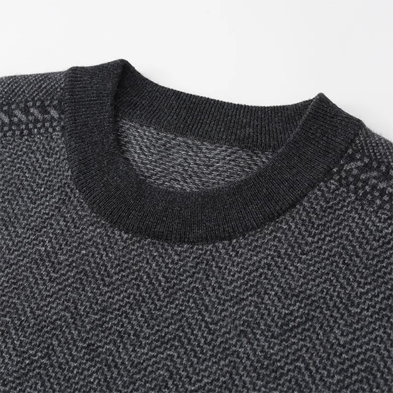 Klassiker Jacquard Crewneck -Pullover für Männer