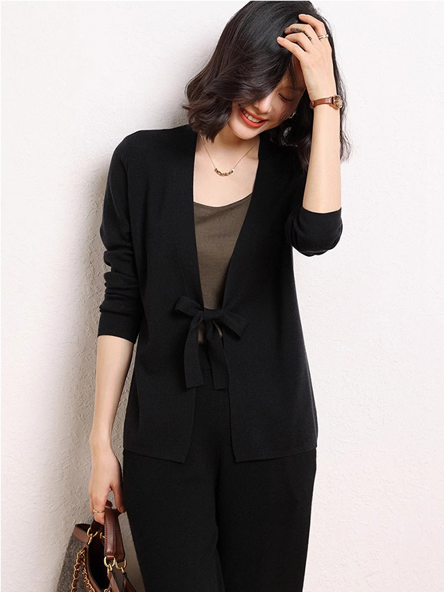 Dames 100% wol V-nek Cardigan 