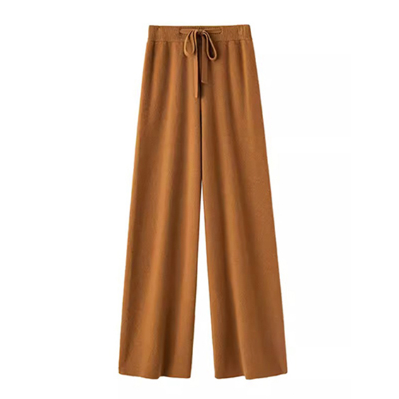 Pantalon long en cachemire lâche occasionnel des femmes 