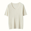 ผู้หญิง Womens Worsted 100 Cashmere u-neck เสื้อยืดเสื้อยืด