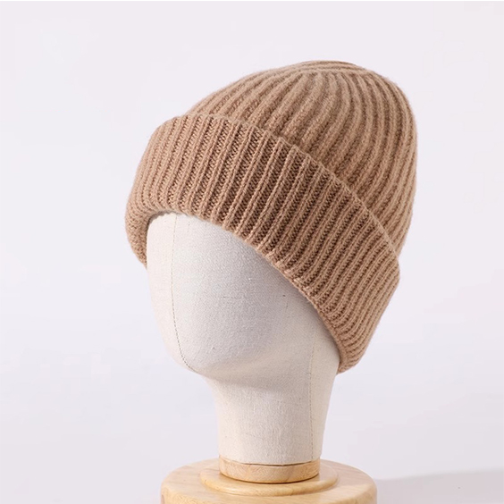 ሊበጅ የሚችል ትንፋሽ cashmere chunky beanie ከአርማ ጋር