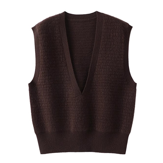 Women Deep V-cổ áo len vest sang trọng cổ chữ V cổ