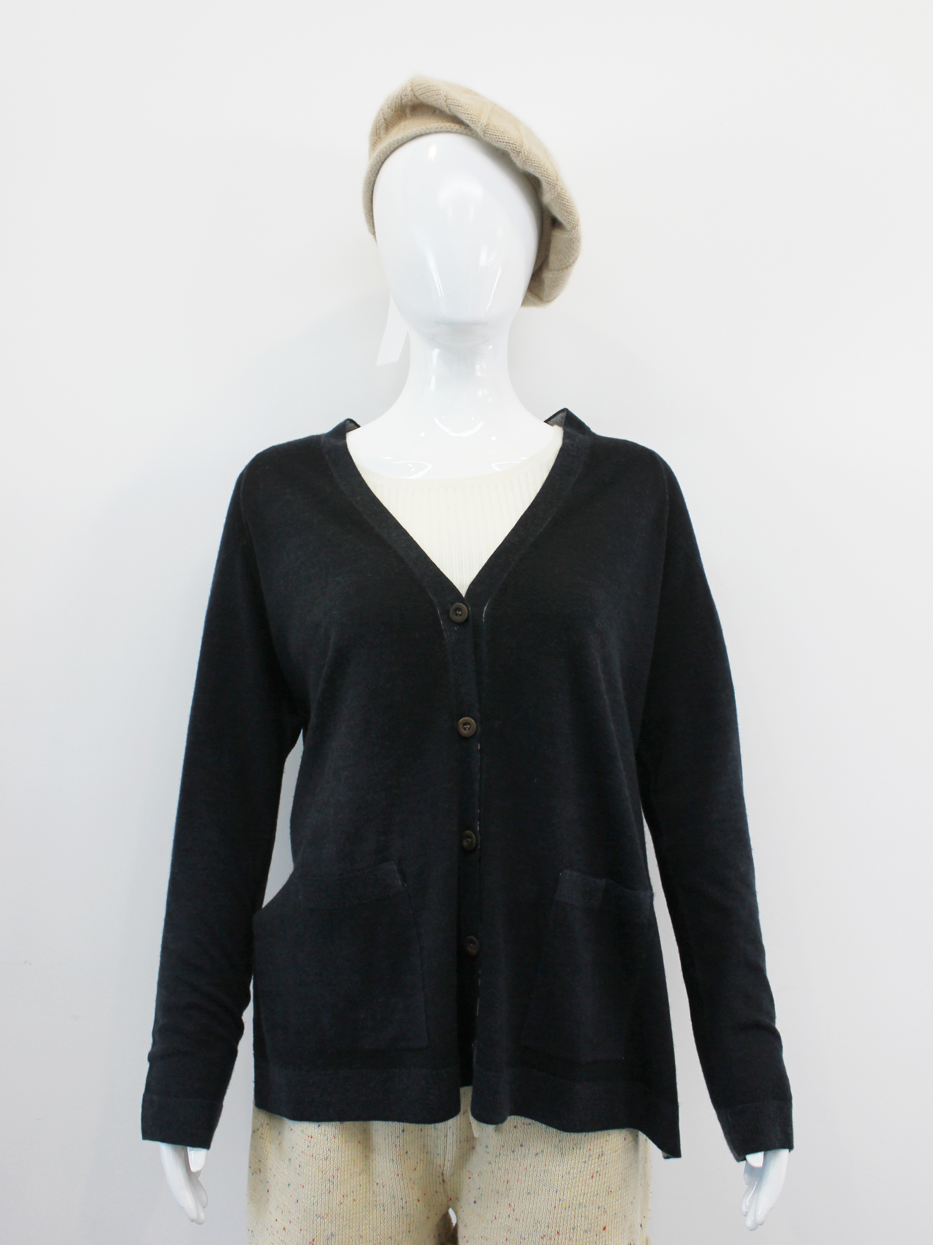 Women Classic V Neck Cashmere Cardigan