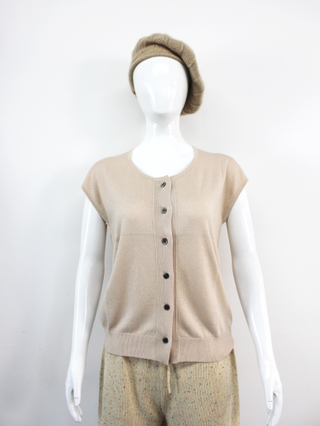 Women Round Neck Knitted Sweater Vest