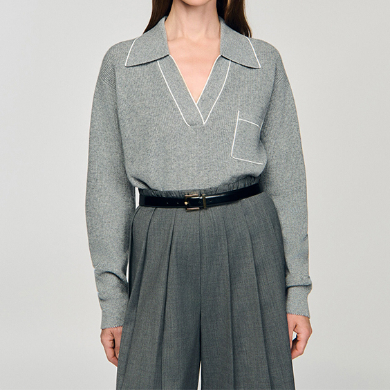 Высококачественные женские вязаные кашемировые свитера с открытым воротником-поло и воротником-стойкой