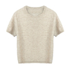 የተከረከመ አጭር እጅጌ cashmere ሱፍ ሹራብ ከፍተኛ ሴቶች