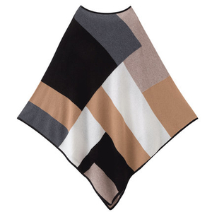 Women Plaid Cashmere Cape