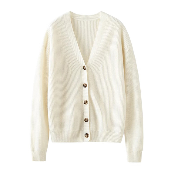 የሴቶች ተራ የ 100% የጥሬ ገንዘብ Superme Cardigan ሹራብ