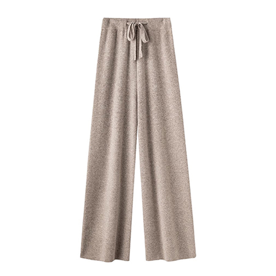 Pantalon long en cachemire lâche occasionnel des femmes 