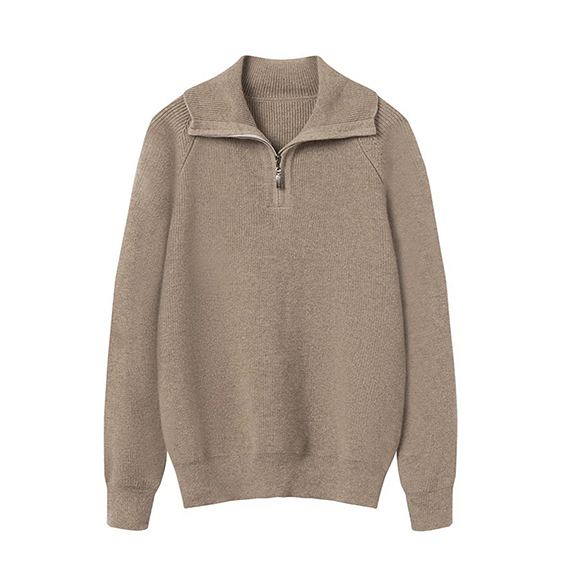 Өндөр хүзүүтэй цахилгаан товчтой ноолууран цамц 