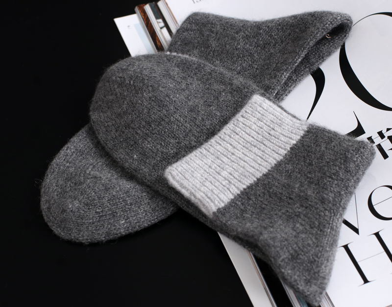 Men Rib Knit Cashmere Socks 