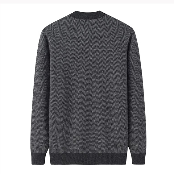 Klassiker Jacquard Crewneck -Pullover für Männer