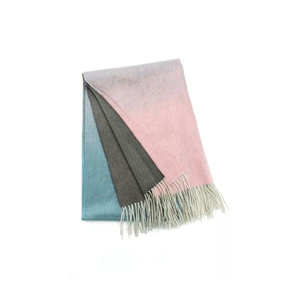 Shawl ya Cashmere ya Rangi Kubwa ya Gradient 