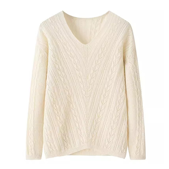 เสื้อสเวตเตอร์สวมใส่เสื้อคลุมขนสัตว์ขนสัตว์ใบแคช