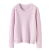 Women Knitted Crewneck Cashmere Sweater Yellow