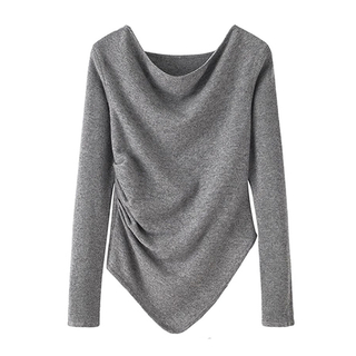 Sweater rajutan tidak teratur 100 kasmir ringan wanita