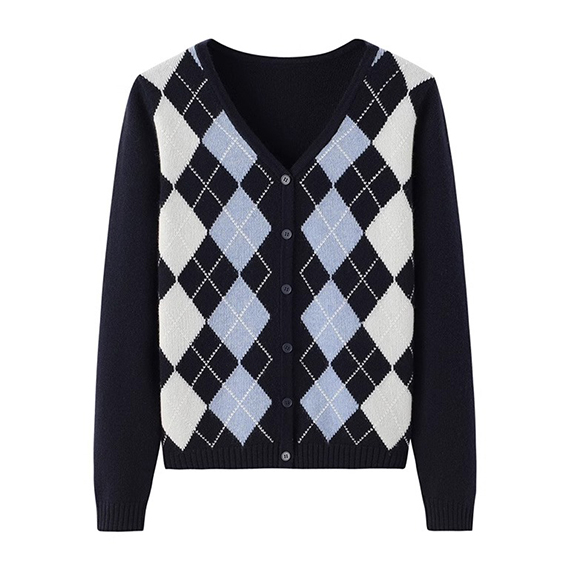 Luukse Argyle Jacquard Cashmere Cardigans