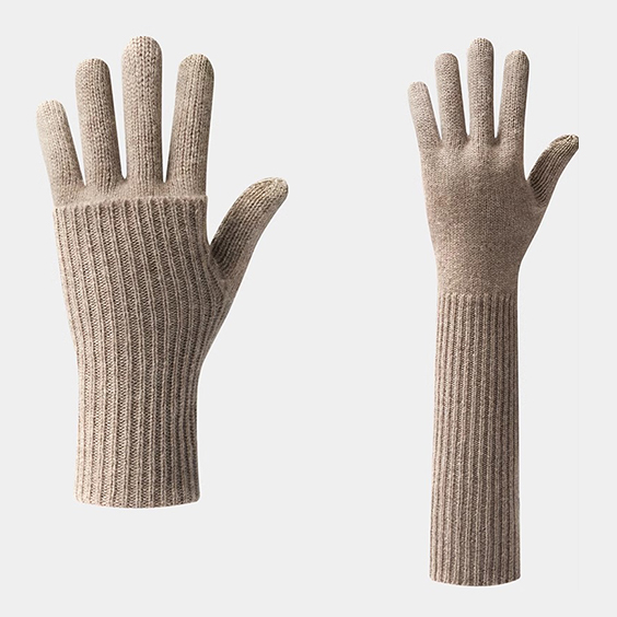 ถุงมือผ้าแคชเมียร์แขนยาวแบบปรับได้หรูหราสำหรับกิจกรรมกลางแจ้ง