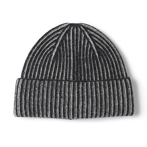 Klassisk to-tone unisex cashmere beanie til hver dag