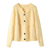 Cardigan classico da donna in cashmere bianco 