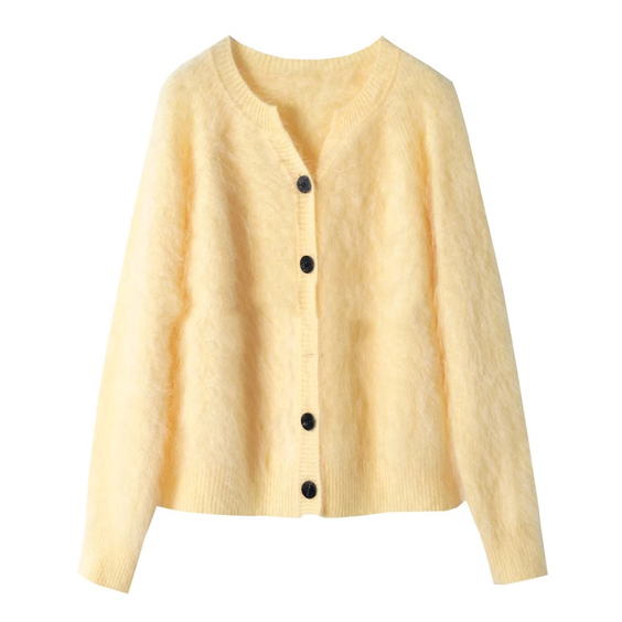 Cardigan classico da donna in cashmere bianco 