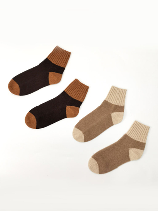 Color Block Knitted Cashmere Socks