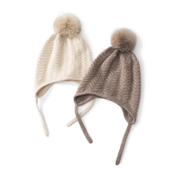 Beanie penutup telinga kasmir tahan lama untuk aktiviti luar