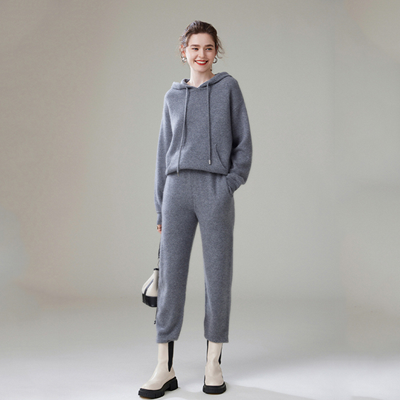 Cashmere Hoodie und Jogger Set für Frauen