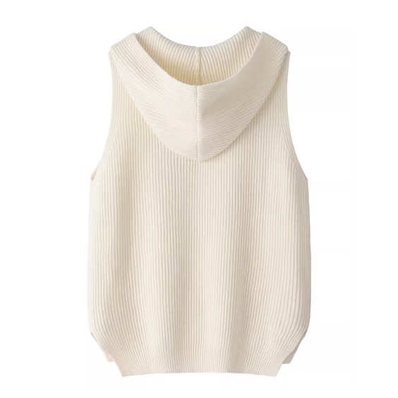 Womens nyeupe cashmere ribbed vest vest