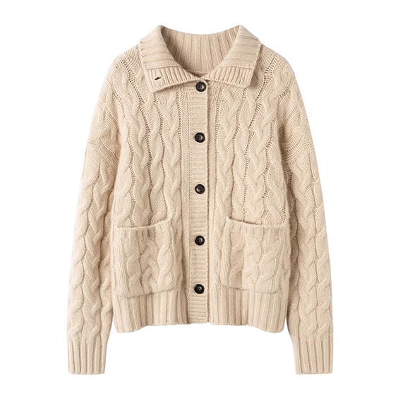 Kabel Kabel Knit Knit Cardigan 100 Kotak Kecil Kutipan