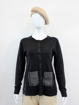 Women Color Block Voile Cashmere Cardigan