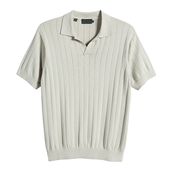 85% lụa 15% cashmere t áo len polo cổ áo ngắn tay áo