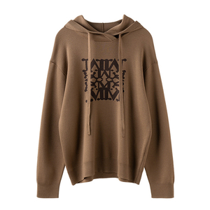 Sweatshirt Hoodie Wool Bersulam Logo Tersuai Baharu untuk Wanita