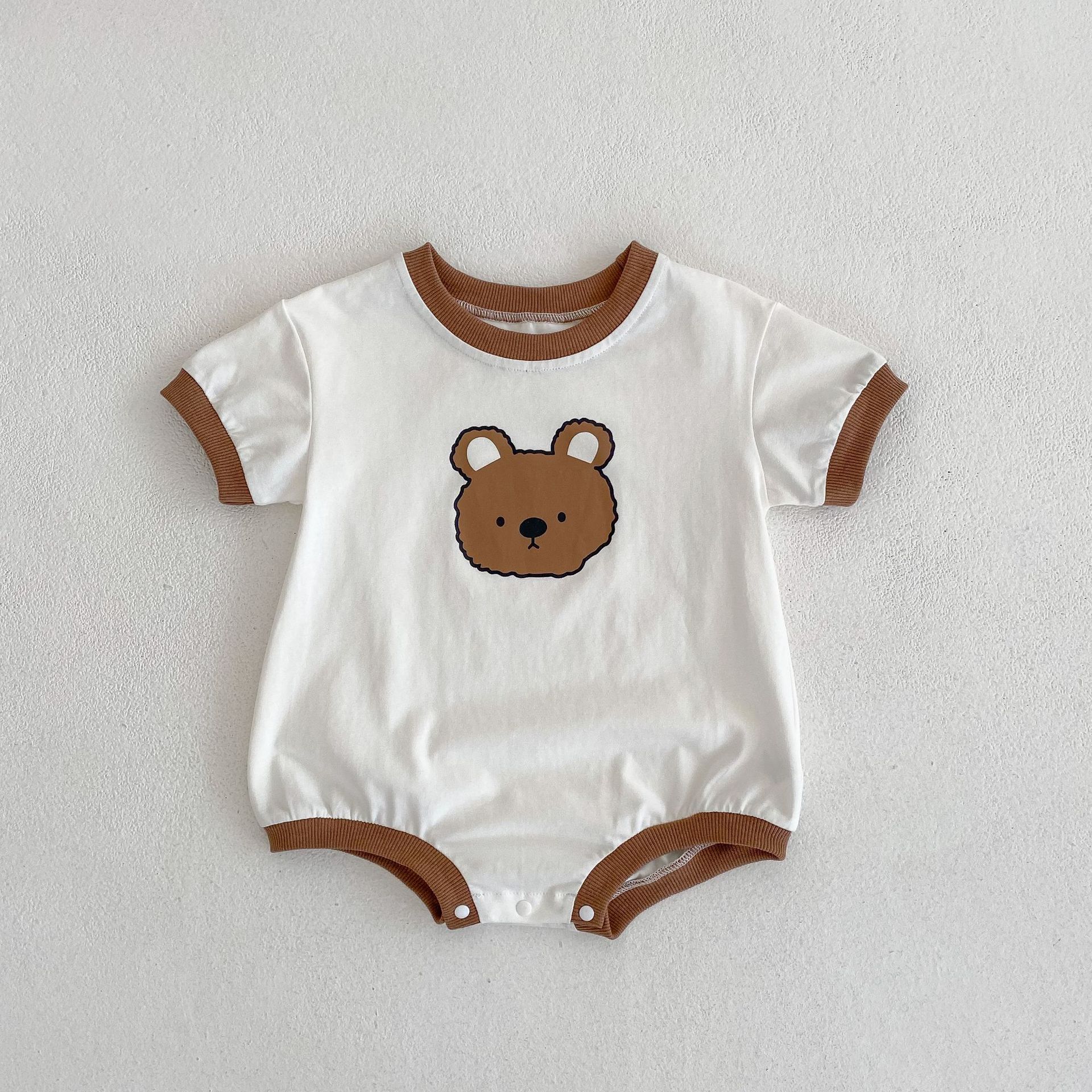 ODM RTS New Design Baby Summer Romper Organic Cotton Bodysuit Animal Short Sleeve 100% Cotton Baby Romper