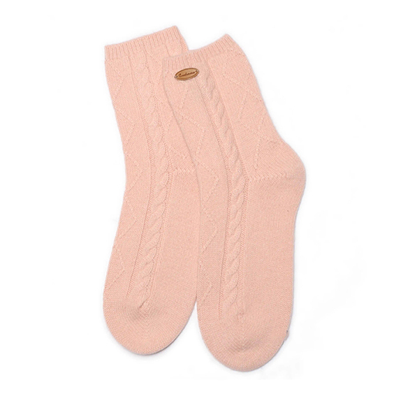 Premium kvalitet Gentle Comfort Classic kabelstrikket kashmirsokker for høst og vinter