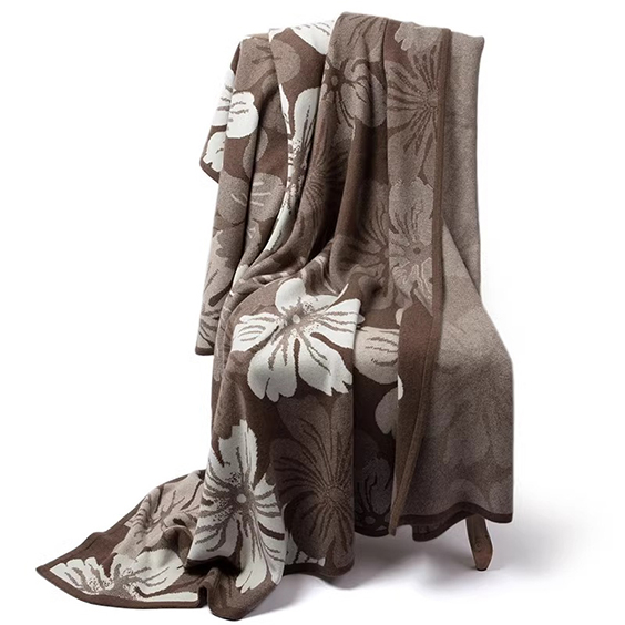 Madhësia e Mbretit Jacquard Cashmere Batanije 