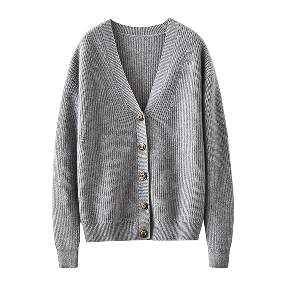 የሴቶች ተራ የ 100% የጥሬ ገንዘብ Superme Cardigan ሹራብ
