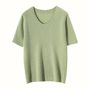 Womens ເຮັດໃຫ້ເສື້ອຍືດເສື້ອຍືດ 100 cashmere u-ste ຄໍ
